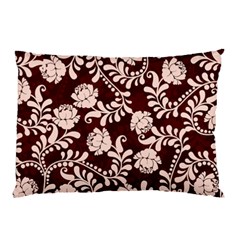 Flower Leaf Pink Brown Floral Pillow Case (two Sides)