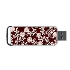 Flower Leaf Pink Brown Floral Portable Usb Flash (two Sides)