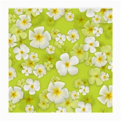 Frangipani Flower Floral White Green Medium Glasses Cloth (2-side) by Alisyart