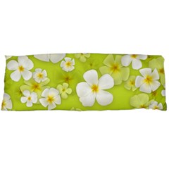 Frangipani Flower Floral White Green Body Pillow Case (dakimakura)