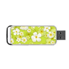 Frangipani Flower Floral White Green Portable Usb Flash (one Side) by Alisyart