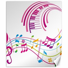 Musical Notes Pink Canvas 8  X 10 