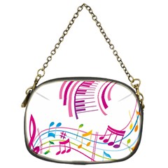 Musical Notes Pink Chain Purses (one Side) 