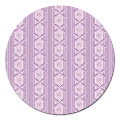 Flower Star Purple Magnet 5  (round) by Alisyart