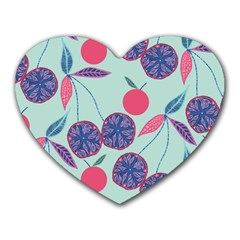 Passion Fruit Pink Purple Cerry Blue Leaf Heart Mousepads by Alisyart