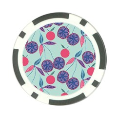 Passion Fruit Pink Purple Cerry Blue Leaf Poker Chip Card Guard by Alisyart
