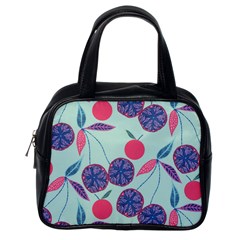 Passion Fruit Pink Purple Cerry Blue Leaf Classic Handbags (one Side)