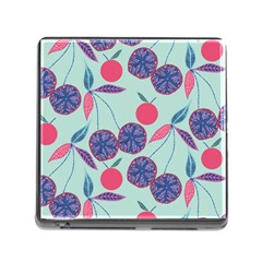 Passion Fruit Pink Purple Cerry Blue Leaf Memory Card Reader (square)