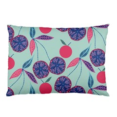 Passion Fruit Pink Purple Cerry Blue Leaf Pillow Case (two Sides) by Alisyart