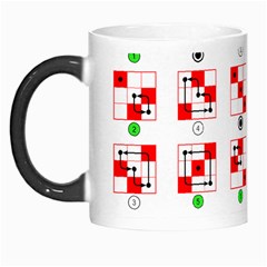 Permutations Dice Plaid Red Green Morph Mugs by Alisyart