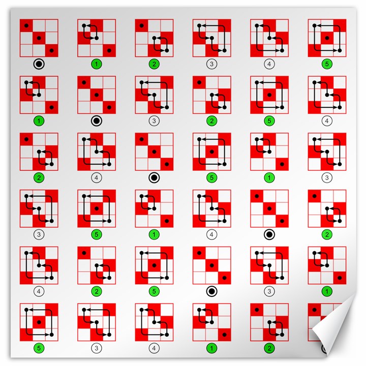 Permutations Dice Plaid Red Green Canvas 16  x 16  