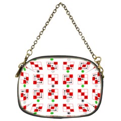 Permutations Dice Plaid Red Green Chain Purses (one Side) 