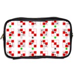 Permutations Dice Plaid Red Green Toiletries Bags 2-Side Back