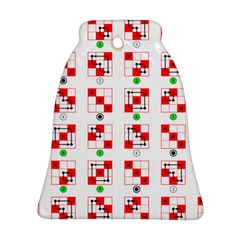 Permutations Dice Plaid Red Green Ornament (bell)