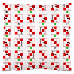 Permutations Dice Plaid Red Green Large Cushion Case (two Sides)