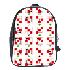 Permutations Dice Plaid Red Green School Bags (xl) 