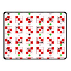 Permutations Dice Plaid Red Green Double Sided Fleece Blanket (small) 
