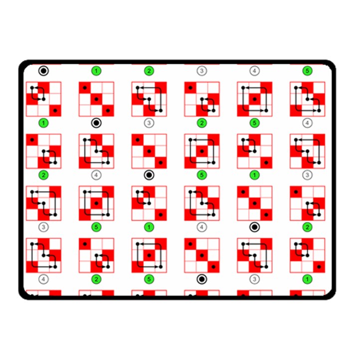 Permutations Dice Plaid Red Green Double Sided Fleece Blanket (Small) 