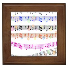 Notes Tone Music Rainbow Color Black Orange Pink Grey Framed Tiles