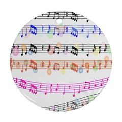 Notes Tone Music Rainbow Color Black Orange Pink Grey Ornament (round)