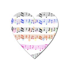 Notes Tone Music Rainbow Color Black Orange Pink Grey Heart Magnet