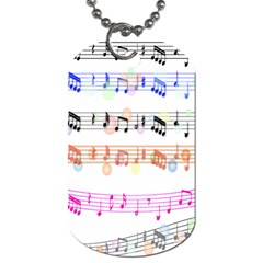 Notes Tone Music Rainbow Color Black Orange Pink Grey Dog Tag (two Sides) by Alisyart