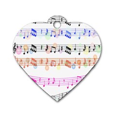 Notes Tone Music Rainbow Color Black Orange Pink Grey Dog Tag Heart (one Side) by Alisyart