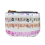 Notes Tone Music Rainbow Color Black Orange Pink Grey Mini Coin Purses Front