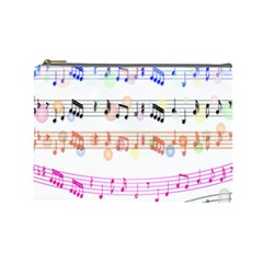 Notes Tone Music Rainbow Color Black Orange Pink Grey Cosmetic Bag (large) 