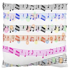 Notes Tone Music Rainbow Color Black Orange Pink Grey Large Flano Cushion Case (one Side)