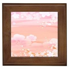 Season Flower Floral Pink Framed Tiles