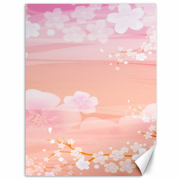 Season Flower Floral Pink Canvas 36  x 48  