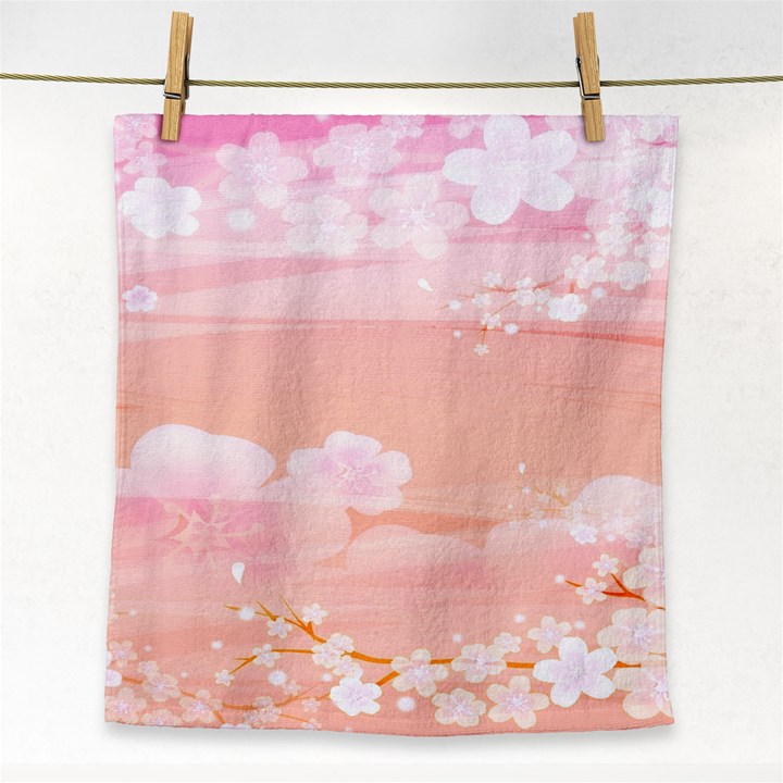 Season Flower Floral Pink Face Towel