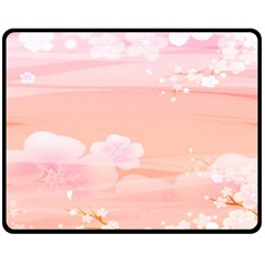 Season Flower Floral Pink Fleece Blanket (medium) 