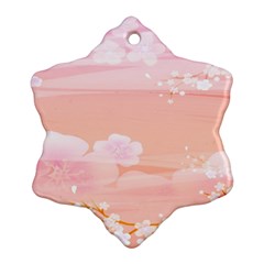 Season Flower Floral Pink Snowflake Ornament (two Sides)