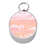 Season Flower Floral Pink Mini Silver Compasses Front