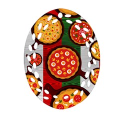 Pizza Italia Beef Flag Ornament (oval Filigree)