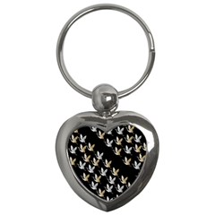 Goose Swan Gold White Black Fly Key Chains (heart) 