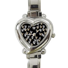 Goose Swan Gold White Black Fly Heart Italian Charm Watch