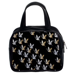 Goose Swan Gold White Black Fly Classic Handbags (2 Sides)