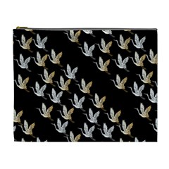 Goose Swan Gold White Black Fly Cosmetic Bag (xl)