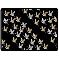 Goose Swan Gold White Black Fly Fleece Blanket (large)  by Alisyart