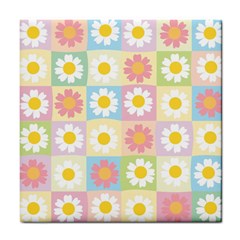 Season Flower Sunflower Blue Yellow Purple Pink Tile Coasters