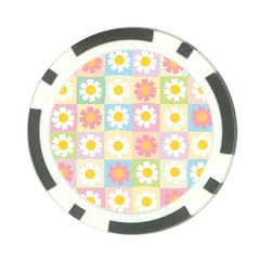 Season Flower Sunflower Blue Yellow Purple Pink Poker Chip Card Guard