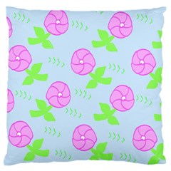 Spring Flower Tulip Floral Leaf Green Pink Standard Flano Cushion Case (one Side) by Alisyart