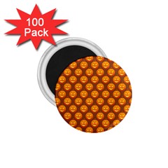 Pumpkin Face Mask Sinister Helloween Orange 1 75  Magnets (100 Pack)  by Alisyart