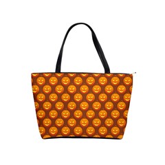 Pumpkin Face Mask Sinister Helloween Orange Shoulder Handbags by Alisyart