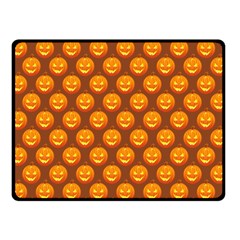 Pumpkin Face Mask Sinister Helloween Orange Fleece Blanket (small)