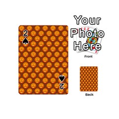 Pumpkin Face Mask Sinister Helloween Orange Playing Cards 54 (mini) 