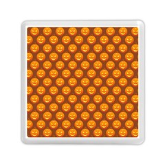 Pumpkin Face Mask Sinister Helloween Orange Memory Card Reader (square) 